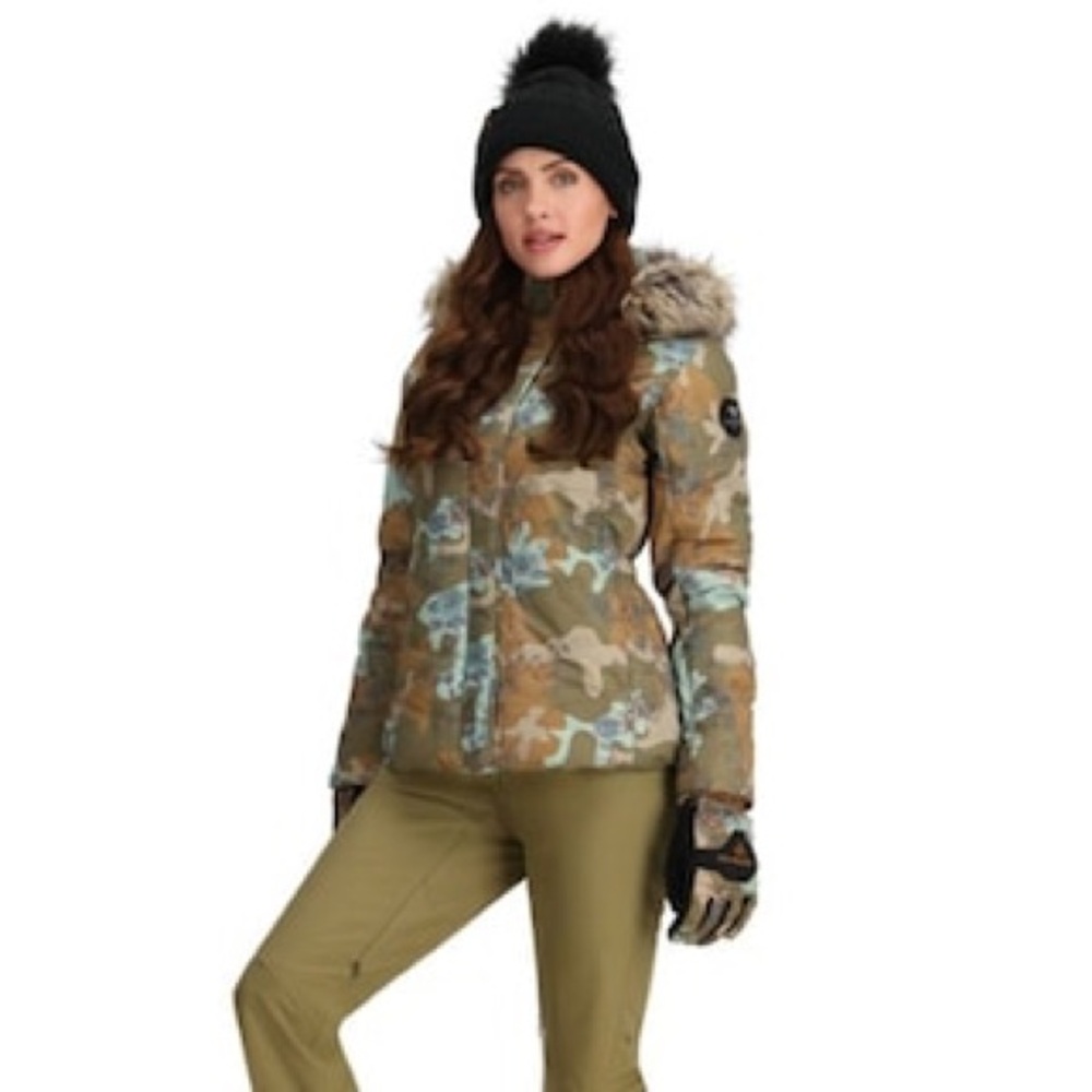 Women's Obermeyer Tuscany II vintage Camouflage Jacket with Faux Fur Hood